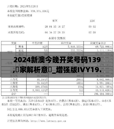 2024新澳今晚开奖号码139,專家解析意見_增强版IVY19.20