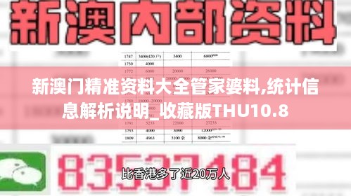 新澳门精准资料大全管家婆料,统计信息解析说明_收藏版THU10.8