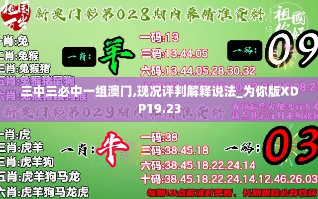 三中三必中一组澳门,现况评判解释说法_为你版XDP19.23