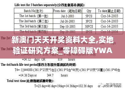 新澳门天天开奖资料大全,实地验证研究方案_零障碍版YWA19.49