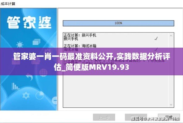 管家婆一肖一码最准资料公开,实践数据分析评估_简便版MRV19.93