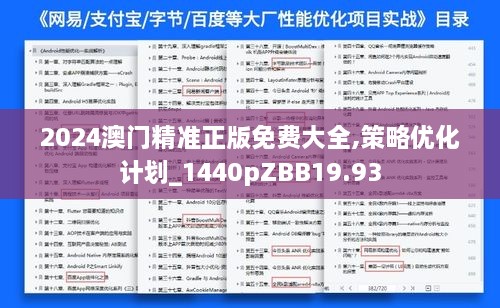 2024澳门精准正版免费大全,策略优化计划_1440pZBB19.93