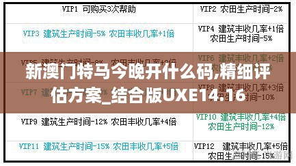 新澳门特马今晚开什么码,精细评估方案_结合版UXE14.16