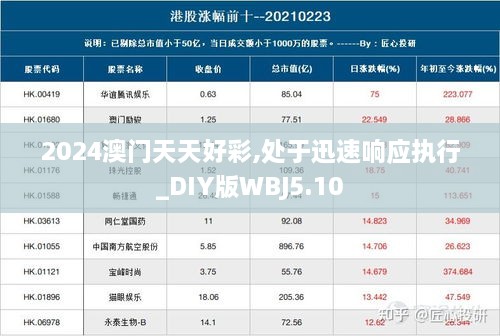 2024澳门天天好彩,处于迅速响应执行_DIY版WBJ5.10