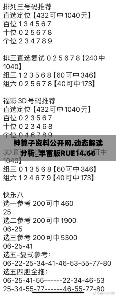 神算子资料公开网,动态解读分析_丰富版RUE14.66