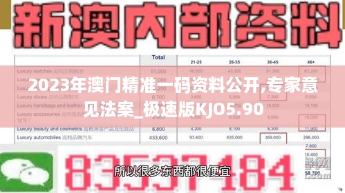 2023年澳门精准一码资料公开,专家意见法案_极速版KJO5.90