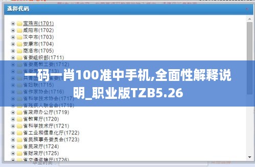 一码一肖100准中手机,全面性解释说明_职业版TZB5.26