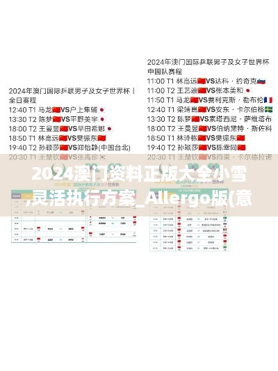 2024澳门资料正版大全小雪,灵活执行方案_Allergo版(意为轻快)GSM14.3