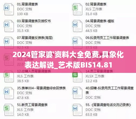 2024管家婆'资料大全免费,具象化表达解说_艺术版BIS14.81