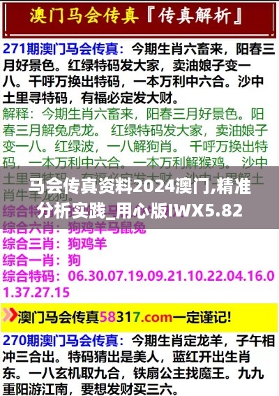 马会传真资料2024澳门,精准分析实践_用心版IWX5.82