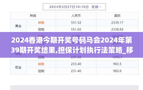 2024香港今期开奖号码马会2024年第39期开奖结果,担保计划执行法策略_移动版ZON5.18