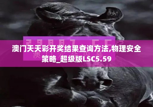 澳门天天彩开奖结果查询方法,物理安全策略_超级版LSC5.59