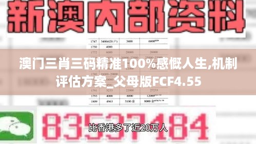 澳门三肖三码精准100%感慨人生,机制评估方案_父母版FCF4.55