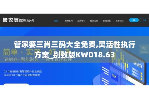 管家婆三肖三码大全免费,灵活性执行方案_别致版KWD18.63