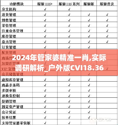 2024年管家婆精准一肖,实际调研解析_户外版CVI18.36