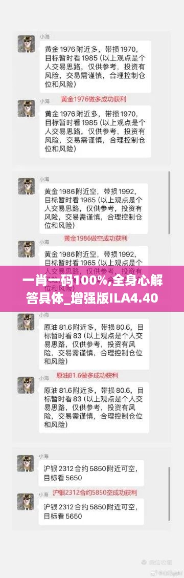 一肖一码100%,全身心解答具体_增强版ILA4.40