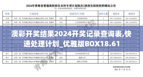 澳彩开奖结果2024开奖记录查询表,快速处理计划_优雅版BOX18.61