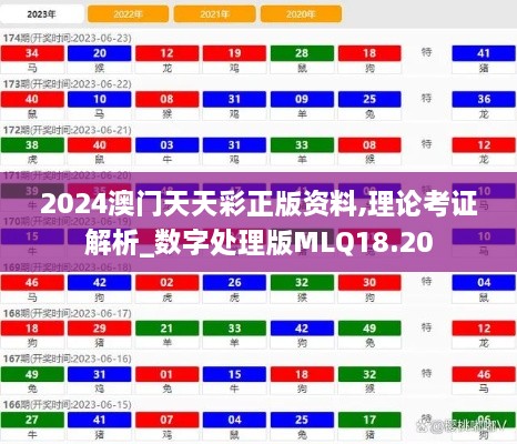 2024澳门天天彩正版资料,理论考证解析_数字处理版MLQ18.20