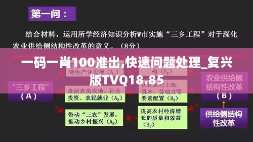 一码一肖100准出,快速问题处理_复兴版TVQ18.85