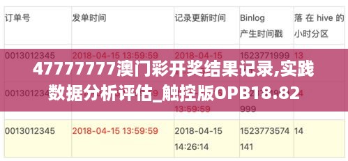 47777777澳门彩开奖结果记录,实践数据分析评估_触控版OPB18.82