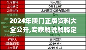 2024年澳门正版资料大全公开,专家解说解释定义_增强版JRR18.1