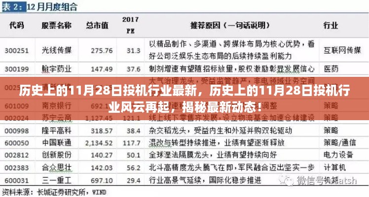 揭秘历史上的11月28日投机行业风云，最新动态与回顾