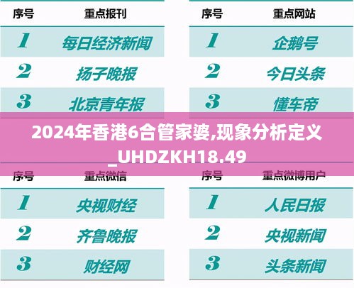 2024年香港6合管家婆,现象分析定义_UHDZKH18.49