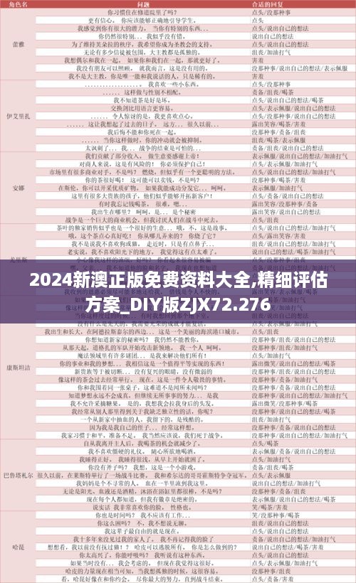 2024新澳正版免费资料大全,精细评估方案_DIY版ZJX72.276