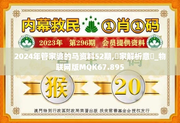 2024年管家婆的马资料52期,專家解析意見_物联网版MQK67.895