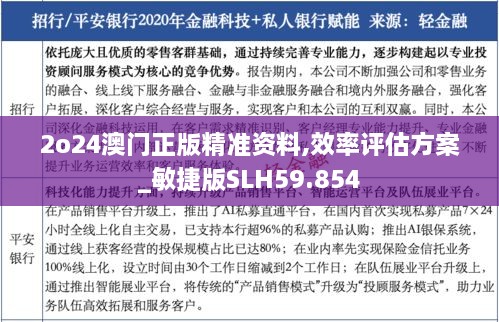 2o24澳门正版精准资料,效率评估方案_敏捷版SLH59.854