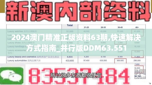 2024澳门精准正版资料63期,快速解决方式指南_并行版DDM63.551