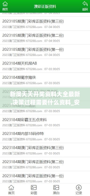 新澳天天开奖资料大全最新,决策过程需要什么资料_安静版PBW18.308