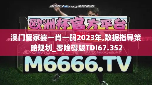 澳门管家婆一肖一码2023年,数据指导策略规划_零障碍版TDI67.352