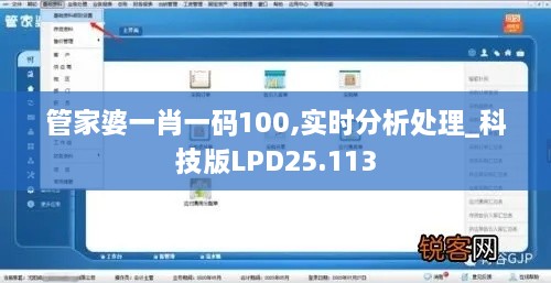 管家婆一肖一码100,实时分析处理_科技版LPD25.113