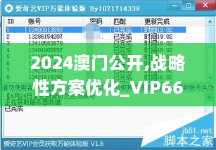 2024澳门公开,战略性方案优化_VIP66.673-2