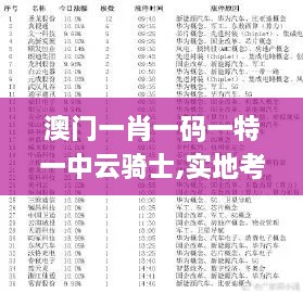 澳门一肖一码一特一中云骑士,实地考察数据分析_战斗版58.311-7