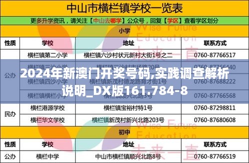 2024年新澳门开奖号码,实践调查解析说明_DX版161.784-8