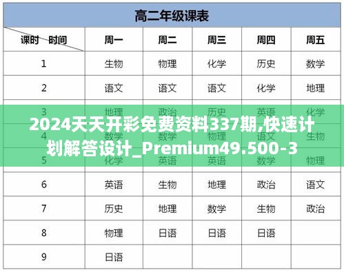 2024天天开彩免费资料337期,快速计划解答设计_Premium49.500-3