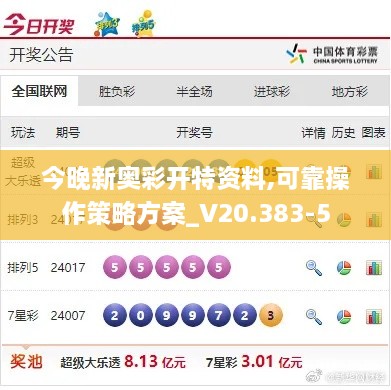 今晚新奥彩开特资料,可靠操作策略方案_V20.383-5