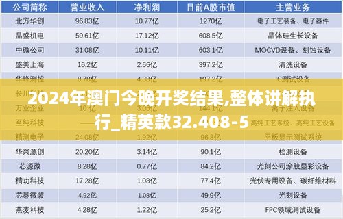 2024年澳门今晚开奖结果,整体讲解执行_精英款32.408-5