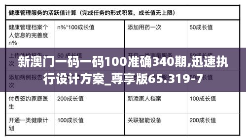 新澳门一码一码100准确340期,迅速执行设计方案_尊享版65.319-7