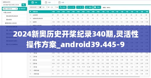 2024新奥历史开桨纪录340期,灵活性操作方案_android39.445-9