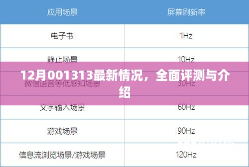 12月最新动态解析，全面评测与详细介绍001313