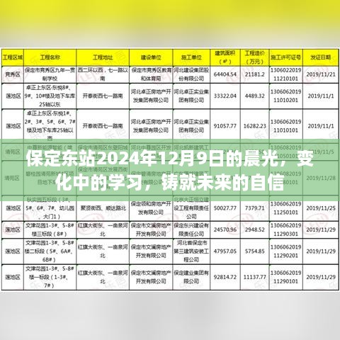 保定东站晨光下的变革之路，学习铸就未来自信，2024年12月9日见证时刻