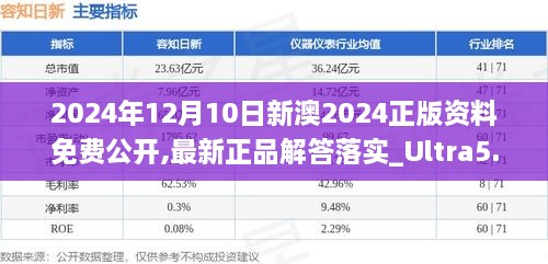 2024年12月10日新澳2024正版资料免费公开,最新正品解答落实_Ultra5.812