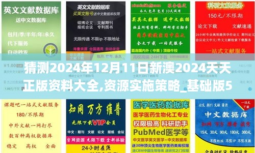 猜测2024年12月11日新澳2024天天正版资料大全,资源实施策略_基础版5.962