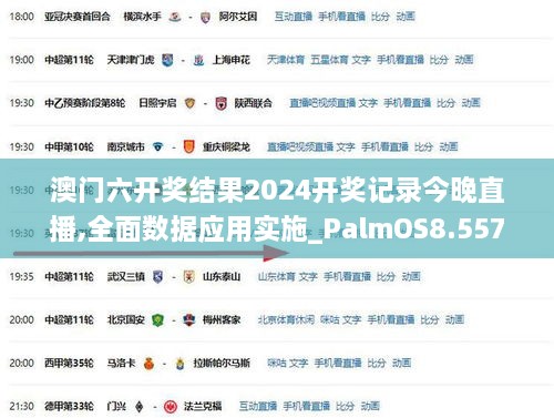 澳门六开奖结果2024开奖记录今晚直播,全面数据应用实施_PalmOS8.557