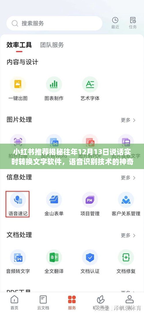 揭秘，小红书推荐的实时转换文字软件与语音识别技术的神奇魅力，历年12月13日回顾！