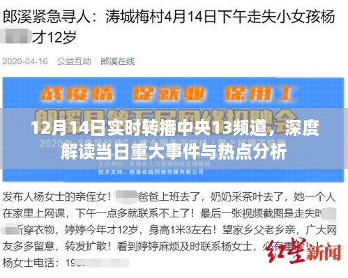 中央重大事件与热点分析实时转播，深度解读12月14日时事热点