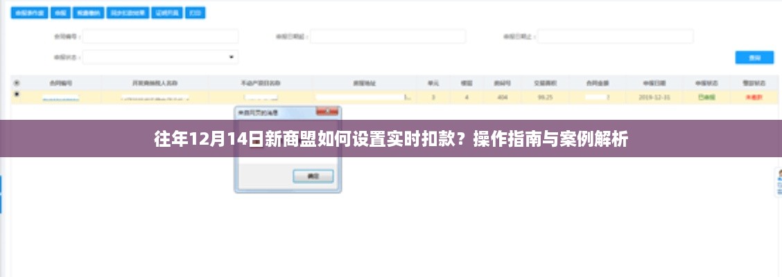 往年12月14日新商盟实时扣款设置指南，操作指南与案例解析